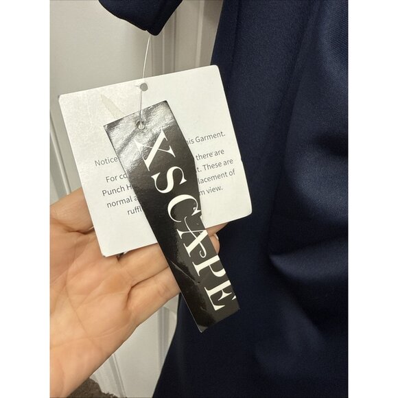 Xscape Women Dress Size 18W Blue Ruched Side V Neck Scuba Cocktail Gown New - Picture 11 of 13